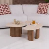 Hot LifestyleFurn Organische Salontafel Laycie Keramiek in Travertin-look, Set van 2 stuks