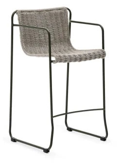 Online Kave Home Outdoor Barkruk Maurina Handgeweven touw en staal (zithoogte 65cm)