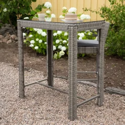 Online Nohr Outdoor Bartafel Rozanne Wicker, 100 x 60cm Grijs