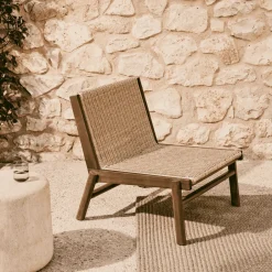 Hot Kave Home Outdoor Fauteuil Itani Acaciahout en rattan Beige
