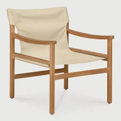 Sale Ethnicraft Outdoor Loungestoel Safari Teakhout, kleur Dune