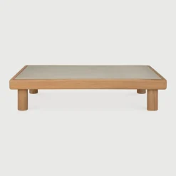 Sale Ethnicraft Outdoor Salontafel Monocle Teakhout en Beton, 120 x 83cm Lichtgrijs