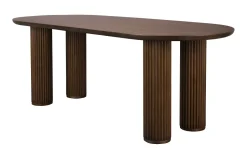 Discount Dutchbone Ovale Eettafel Dean Walnootlook, 220 x 90cm