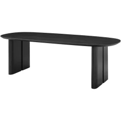 Outlet Richmond Interiors Ovale Eettafel Durban Met verstelbare poten, Eiken, kleur Zwart