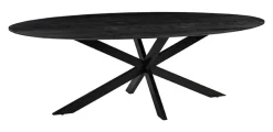 Discount LABEL51 Ovale Eettafel James Mangohout, kleur Zwart