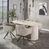 Hot LifestyleFurn Ovale Eettafel Laycie Keramiek in Travertin-look, 180 x 90cm