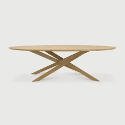 New Ethnicraft Ovale Eettafel Mikado Eikenhout, 267 x 138cm