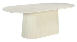 Outlet Livingfurn Ovale Eettafel Patrice Mangohout, kleur Crème