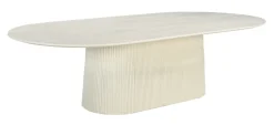 Outlet Livingfurn Ovale Eettafel Patrice Mangohout, kleur Crème