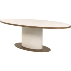 Discount Richmond Interiors Ovale Eettafel Tivoli Keramiek, 230 x 100cm Wit