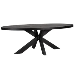 Outlet Richmond Interiors Ovale Eettafel Watson Eiken, kleur Zwart