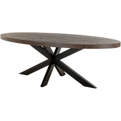 Outlet Richmond Interiors Ovale Eettafel Watson Eiken, kleur Bruin Donkerbruin