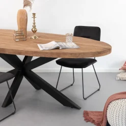 New Sohome Ovale Eettafel Yannick Mango met staal