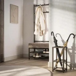 Best LifestyleFurn Parapluhouder Markita Staal en travertinlook, kleur Drift Brown