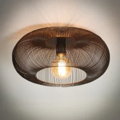 Discount LifestyleFurn Plafondlamp Mallory Metaal, Ø43cm Zwart nikkel