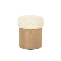 Hot Eleonora Poef George Bouclé en essenhout