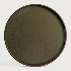 Clearance Ethnicraft Rond Dienblad Second Nature kleur Moss