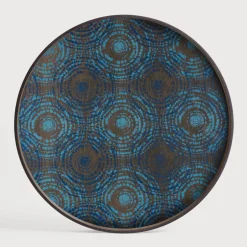 Best Ethnicraft Rond Dienblad Tribal Quest 61cm, kleur Seaside Sea Salt