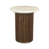 Hot Dutchbone Ronde Bijzettafel Arda Walnoot en travertin, 35cm