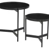 Artistiq Living Ronde Bijzettafel Davona Mangohout, Set van 2 stuks