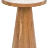 Best ZILT Ronde Bijzettafel Dejuan Marmer en acaciahout, 40cm