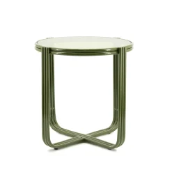 Online By-Boo Ronde Bijzettafel Groovy Glas, 43cm