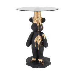 Discount Richmond Interiors Ronde Bijzettafel Ice Bear Glas, 48cm