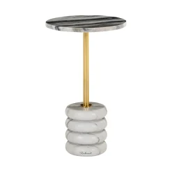 New Richmond Interiors Ronde Bijzettafel Isolde Marmer, 33cm