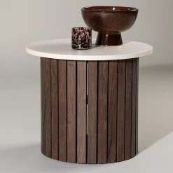 Sale Nohr Ronde Bijzettafel Marica 52cm, kleur /Bruin Beige