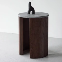 Best Nohr Ronde Bijzettafel Phallon 40cm, kleur Mokka/Betonlook