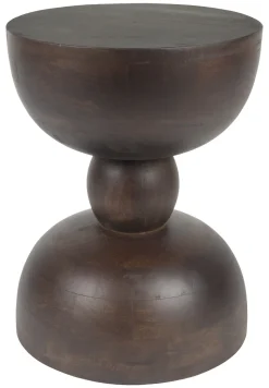 Clearance ZILT Ronde Bijzettafel Shaday Mangohout, 30cm