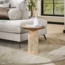 Hot LifestyleFurn Ronde Bijzettafel Shavonna Acaciahout, 40cm Massief acacia naturel