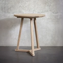 Online Ethnicraft Ronde Bijzettafel Tripod Hout, 46cm