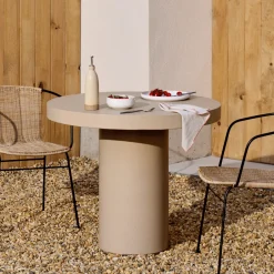 Online Kave Home Ronde Bistrotafel Aiguablava Beton, 90cm