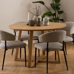 New Bendt Ronde Eettafel Lila Eiken, 120cm