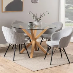 Sale Bendt Ronde Eettafel Line Glas, 119cm Transparant