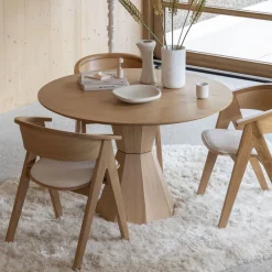 New Zuiver Ronde Eettafel Lotus Eikenhout, 120cm