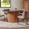 Outlet Tower Living Ronde Eettafel Palazzo Teakhout en mineraal stucwerk