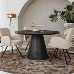 Hot Tower Living Ronde Eettafel Premana Mangohout, kleur Zwart