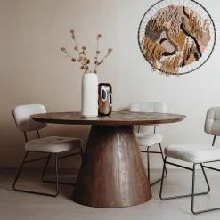 Discount Tower Living Ronde Eettafel Premana Mangohout, kleur Bruin