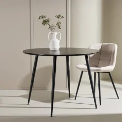 Nohr Ronde Eettafel Quennel 100cm, MDF, kleur Zwart