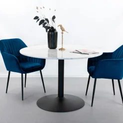 Discount Sohome Ronde Eettafel Rune 110cm, kleur Wit Marmer Zwart