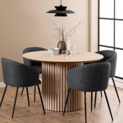 Sale Bendt Ronde Eettafel Sharalyn Eiken, 120cm Wit