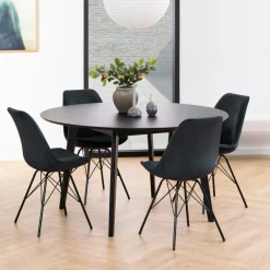 Bendt Ronde Eettafel Torkil Eikenfineer, kleur Zwart