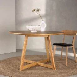 Best Nohr Ronde Inklapbare Eettafel Alece Rubberhout, 120cm Bruin