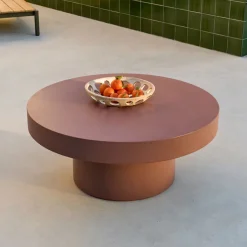 Best Kave Home Ronde Salontafel Aiguablava Beton, kleur Terracotta