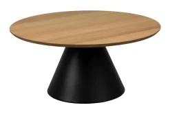 Clearance Bendt Ronde Salontafel Anemone Eiken, kleur Zwart Naturel