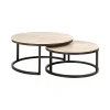 New Richmond Interiors Ronde Salontafel Avalon Travertin Set van 2 stuks, 85cm