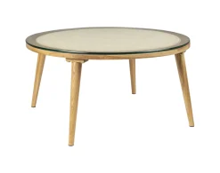 Outlet ZILT Ronde Salontafel Azalea Glas en Eikenhout, 70cm