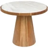 Best ZILT Ronde Salontafel Dejuan Marmer en acaciahout, 50cm